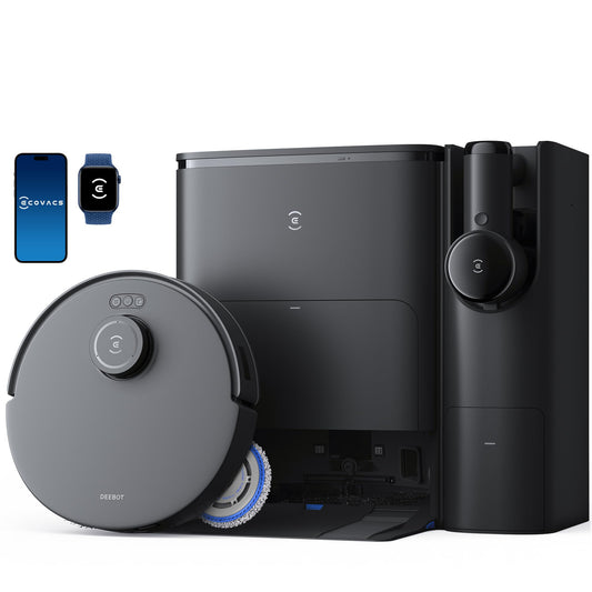 ECOVACS DEEBOT T30S Combo Robot Vacuum and Mop, All-in-One Cleaning Hub, 11000Pa, ZeroTangle Technology, TruEdge Adaptive Edge Mopping, Dual Self-Emptying, Hot Water Washing, Auto-Mop Lifting