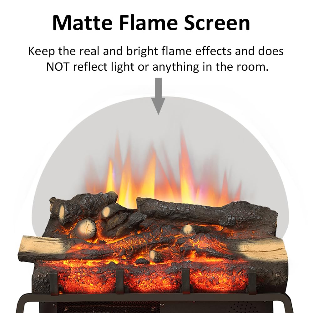 LegendFlame 23" W Free Standing Electric Fireplace Log Set (EF290), Fireplace Insert, Heater 750W/1500W, Crackling Sound, Remote Control