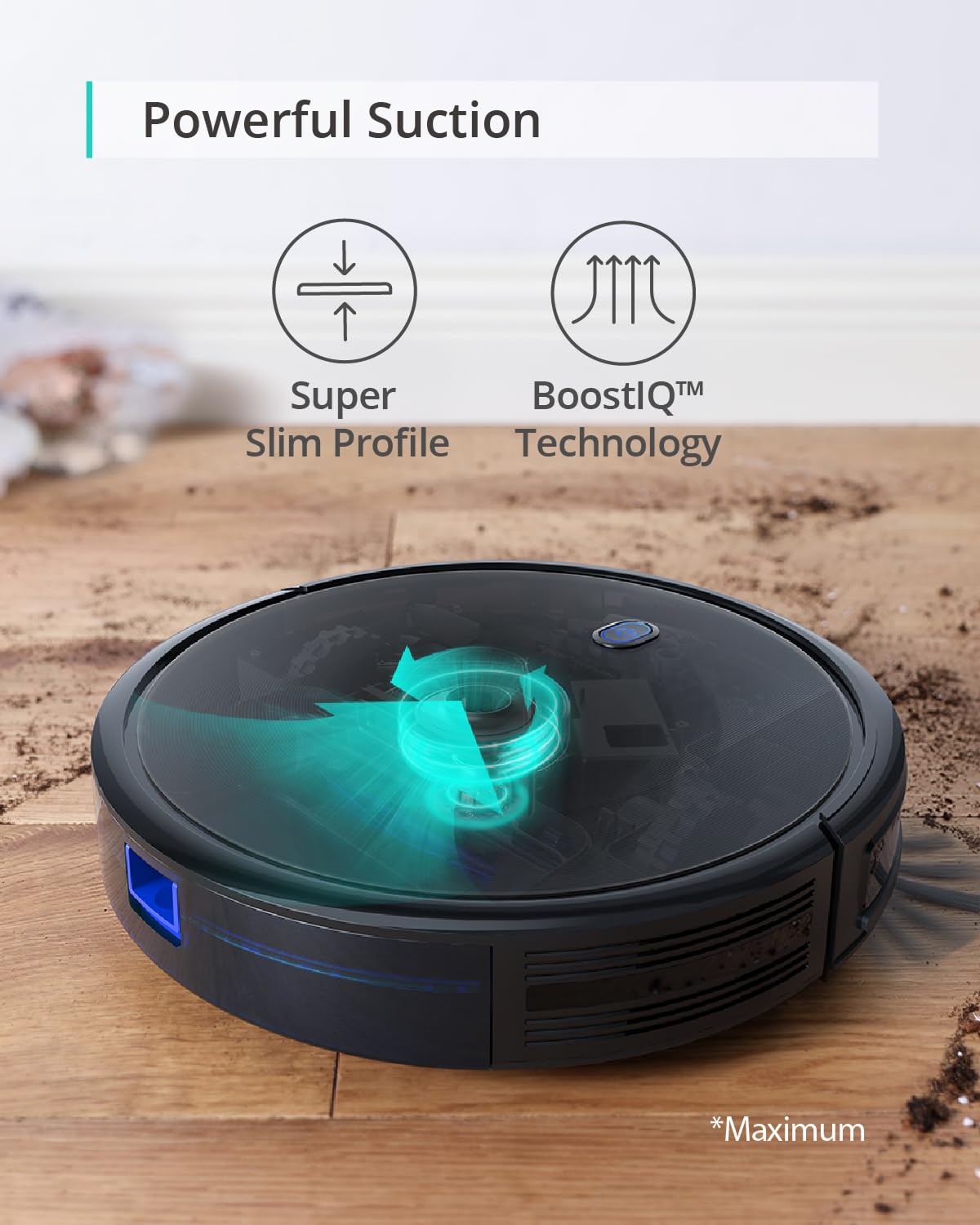 eufy Renewed BoostIQ RoboVac 11S MAX, Robot Vacuum Cleaner, Super-Thin, Powerful Suction, Quiet, Self-Charging Robotic Vacuum Cleaner, Cleans Hard Floors to Medium-Pile Carpets, Black