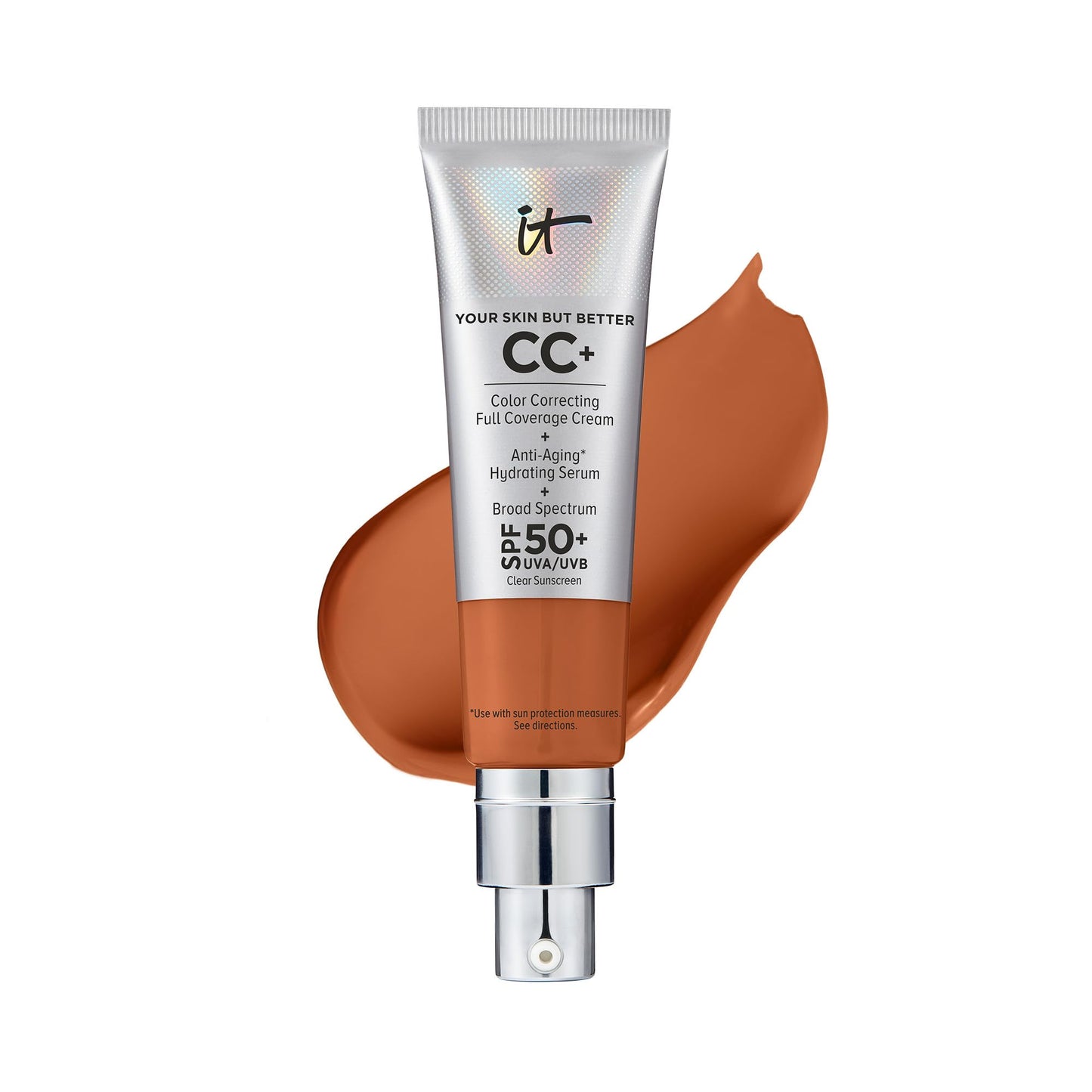 IT Cosmetics Your Skin But Better CC+ Cream, Rich Cool - Color Correcting Cream, Full-Coverage Foundation, Hydrating Serum & SPF 50+ Sunscreen - Natural Finish - 1.08 fl oz