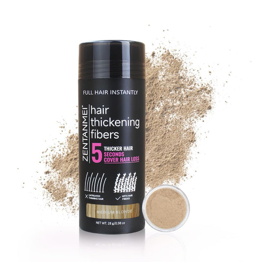 Hair Fibers for Thinning Hair for Women All-Natural Hair Building Fibers 0.98 Oz Hair Volume Powder Bald Spot Cover Up for Men & Women (Medium Blonde)