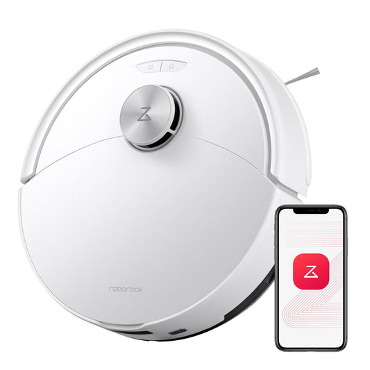roborock Q10 S5 Robot Vacuum and Mop Cleaner, 10000Pa HyperForce Suction, Dual Anti-Tangle System, Auto-Lifting Mop, ReactiveTech Obstacle Avoidance, App Control, for Pet Hair and Carpet, White