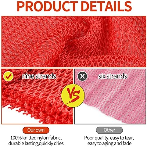 2 Pieces African net Sponge for exfoliating,African exfoliating net, African wash net, African Ghana Sapos scrubbing washcloth rag for Smoother Skin and Daily use;Yellow-Blue