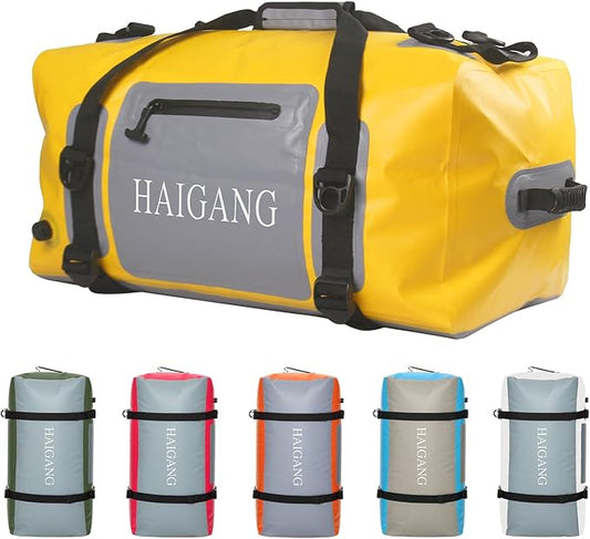 70L Waterproof Duffel Bag Travel Dry Bag, Large Capacity, Adjustable Thickened Straps and Handles, Zip Closure, Air Valve, Keep Equipment Safe, Suitable for Boating Rafting Motorcycle Kayaking