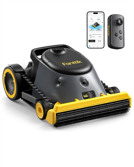 Fanttik Aero X Horizontal Waterline Cleaning, 4X Efficiency, 6H Working Time Cordless Robotic Pool Vacuum Cleaner, Clean Waterline, Wall, Floor, up to 5382 sq.ft, APP & Remote Control