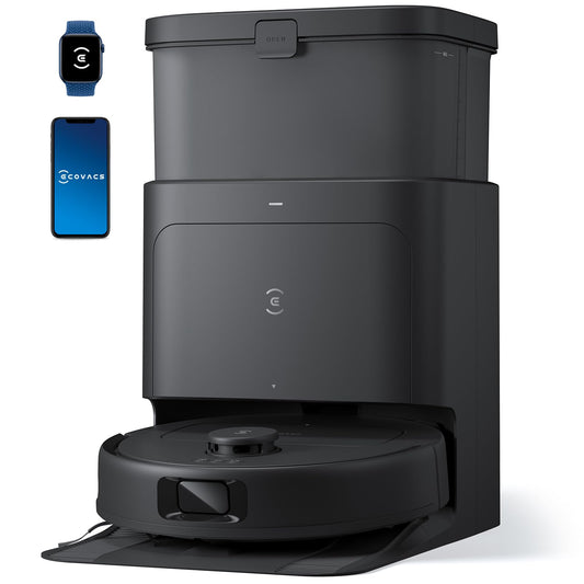 ECOVACS DEEBOT N30 Omni Robot Vacuum and Mop, 10000Pa Suction, TruEdge Adaptive Edge Mopping, ZeroTangle 2.0 Technology, Hot Air-Drying, Self-Emptying, Auto-Lift Mopping, Obstacle Avoidance