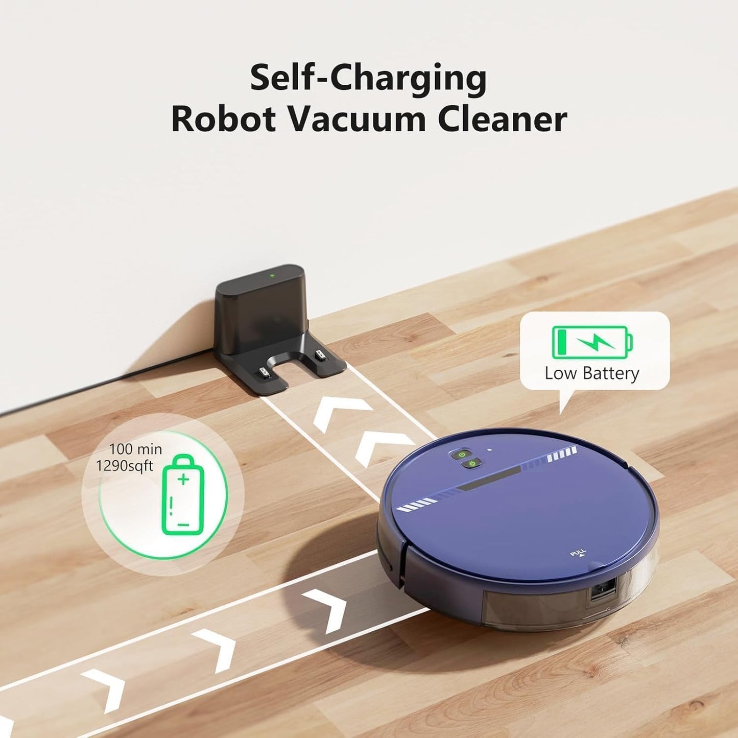 Robot Vacuum and Mop Combo, Automatic Slef-Cleaning Robotic Vacuum Cleaner for Pet Hair, Smart 2 in 1 Mopping Robot Vacuum with Schedule, WiFi/App/Voice, Slim, Ideal for Hard Floor, Carpet