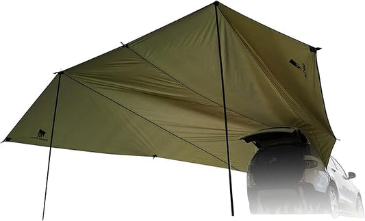 GEERTOP Large Car Awning Camping Tarp SUV Tailgate Truck Canopy Sun Shade Waterproof Outdoor Rear Vehicle Awning Shelter for Van, MPV, Campers