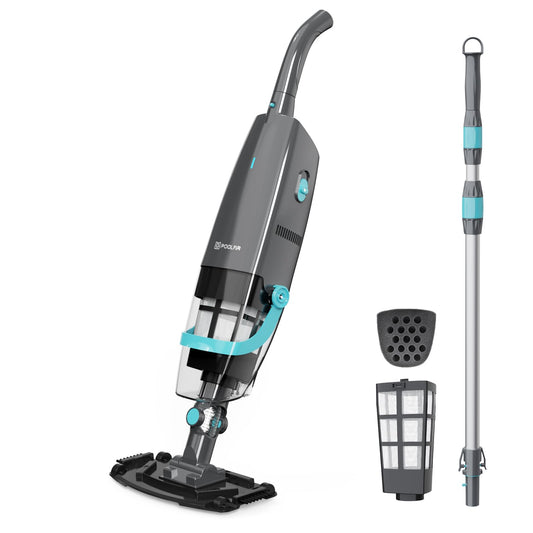 PoolMr Cordless Handheld Pool Vacuum, Rechargeable Pool Cleaner with 16 Gal/Min Suction, 60 Min Runtime, Dual-Phase Cleaning System, Ideal for Above Ground Pools, Spas, Hot Tubs, Teal (2025 Version)