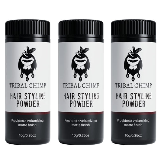 Tribal Chimp Hair Styling Powder, All-day Invisible Hold Hair Volumizer and Texture Powder for Men and Women, Styling Powder with Matte Finish - 3-Piece Set, 10g