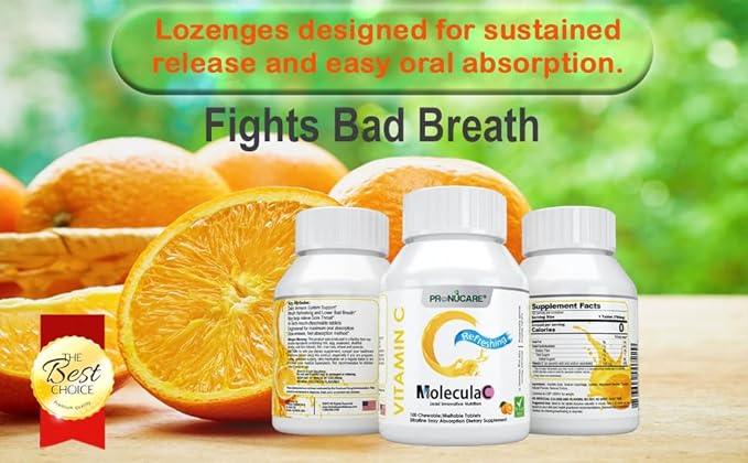 Vitamin C 100 mg Buccal Lozenge Tablets – Slow-Dissolving, Controlled Release & Fast Absorption, Natural Orange, Immune Boost, Antioxidant & Anti-Aging, Sugar-Free, 100 CT