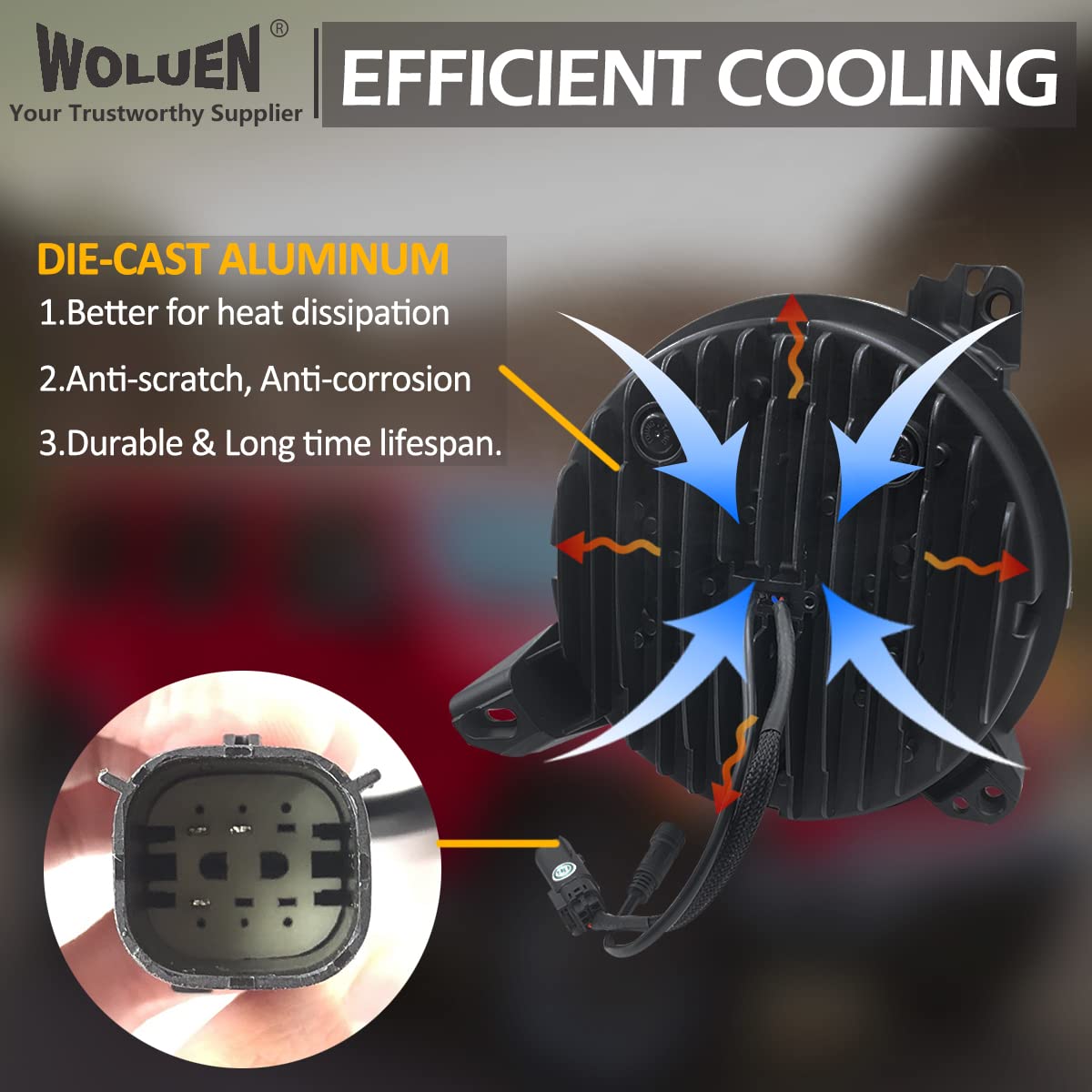 WOLUEN For Je ep JL RGBW Halo Headlights and Fog Lights Combo - Super Bright 9 Inch LED RGB Halo Headlights, 4 inch RGB Fogs For 2018-2023+ Wrangler JL Sahara Rubicon 2020-2023+ Gladiator JT