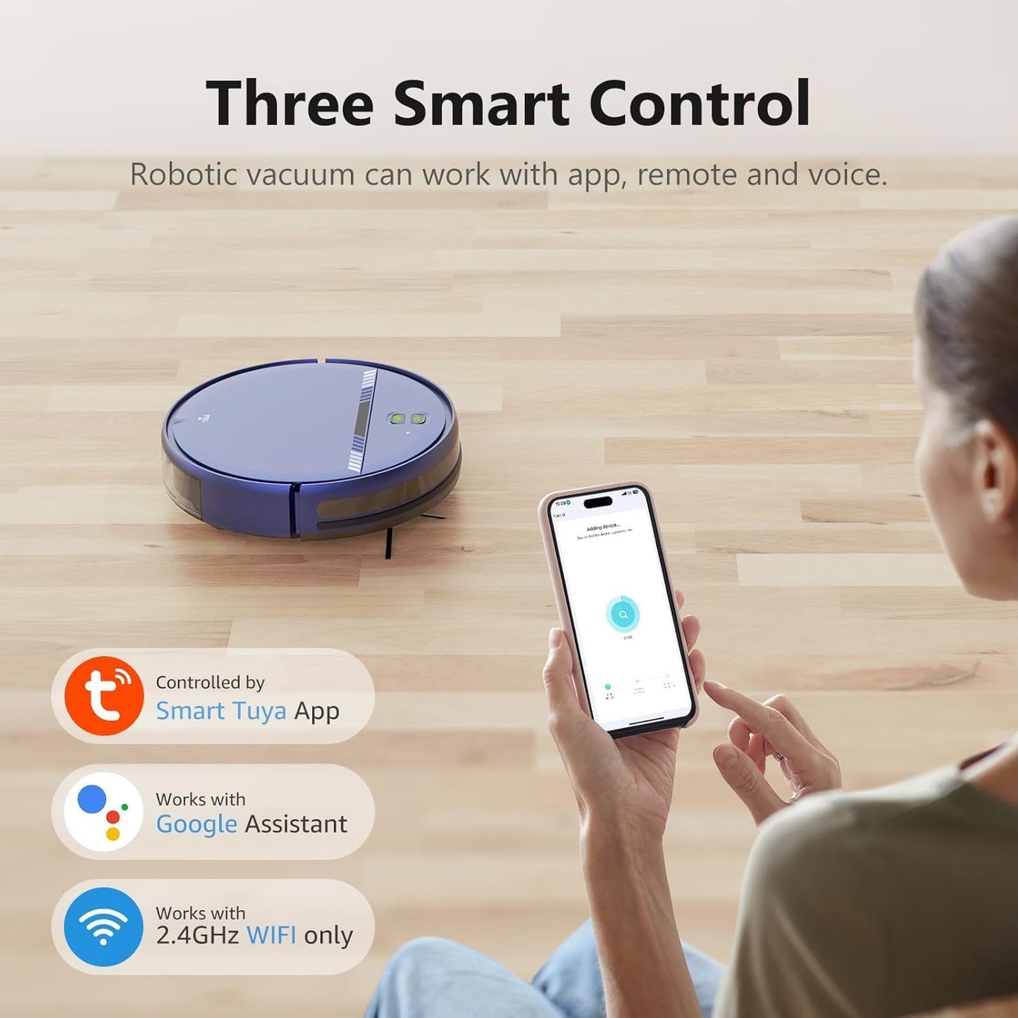 XIEBro Life Robot Vacuum and Mop Combo, 2 in 1 Vacuum Robot with WiFi/App/Voice, Schedule, Water Tank and Dustbin, Self-Charging, Slim, Ideal for Hard Floor, Pet Hair, Carpet