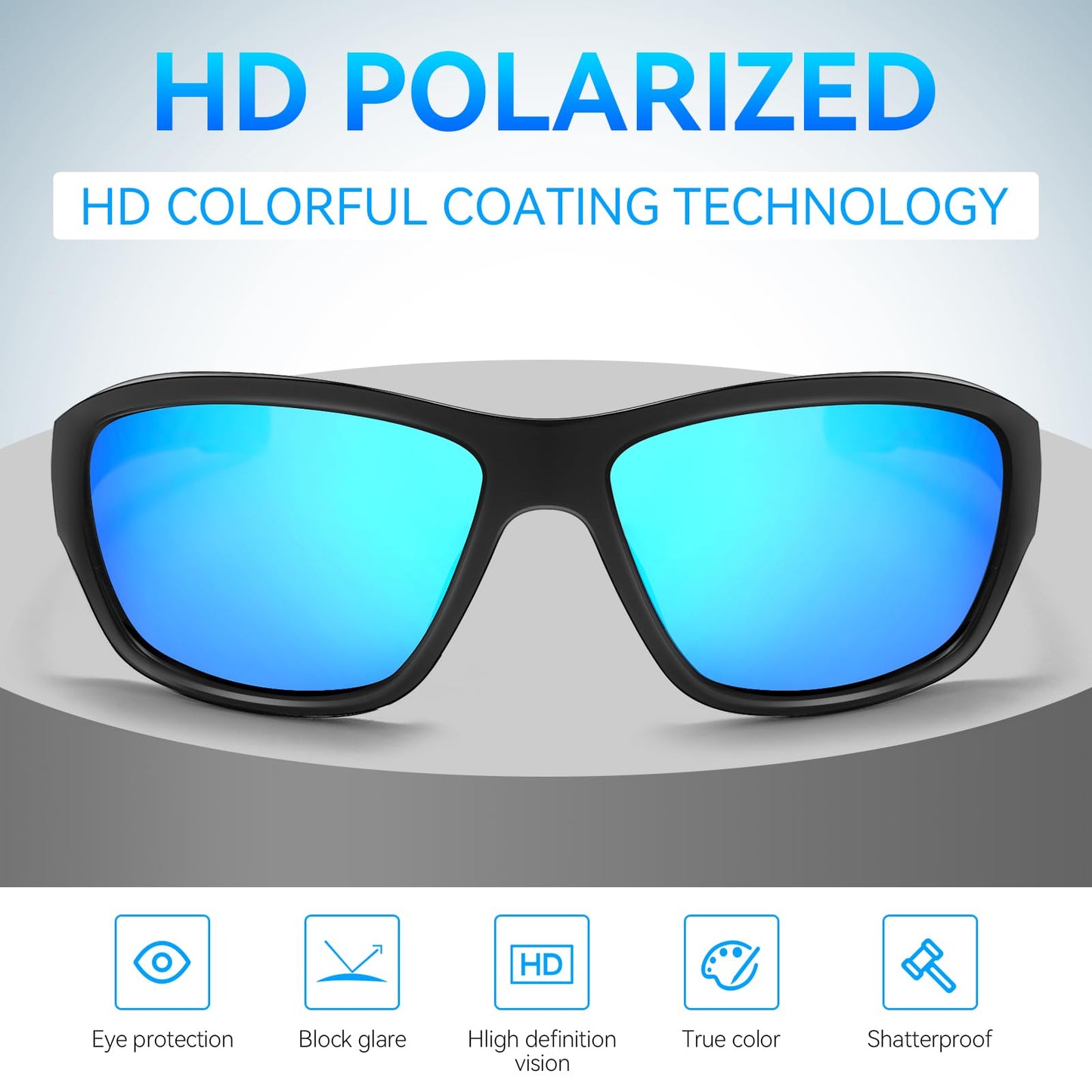 Dollger Polarized Sport Sunglasses for Men,100% UV Protection Running Goggles for Women Photochromic Sunglasses for Baseball Cycling Golf Fishing