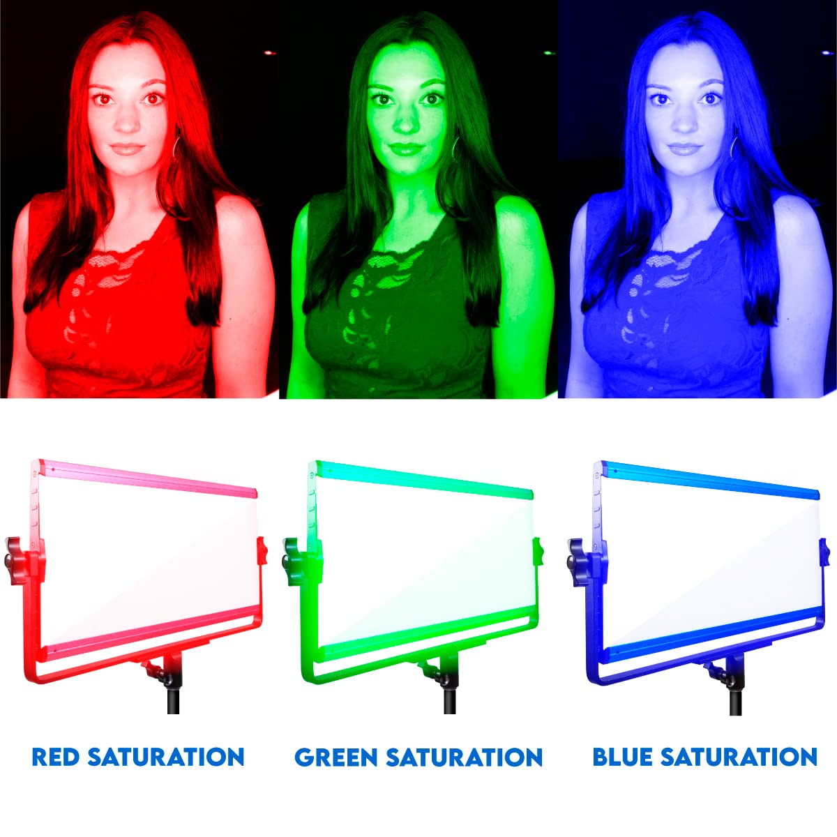 Dracast X Series LED1000 RGB + Bi-Color LED 3 Light Kit with Injection Molded Travel Case | App Control | Dimmable 0-100% | 2800K to 8000K CCT | CRI 96+ | Dual NP-F Battery Plate