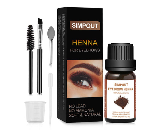 Simpout Purely Natural Henna Hair Powder 6 grams, Professional Henna-Hair Spot Color Kit, DIY Henna Hair Kit at Home and Salon, Easy to Use(Dark Brown02)