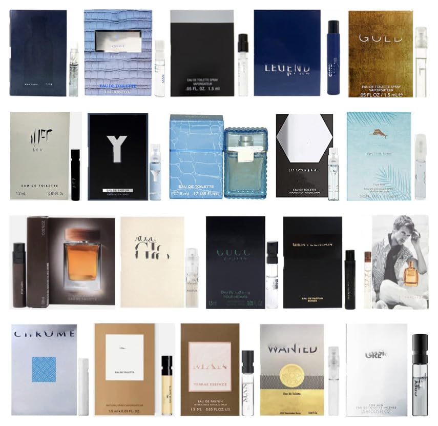 12 Men's Cologne Designer Samples Vials with Velvet Pouch