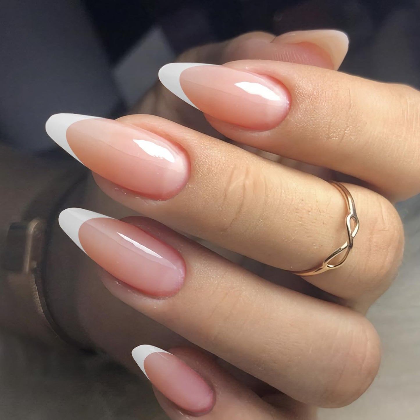 Born Pretty French Manicure Kit,Nail Stamper and 2Pcs Gel Nail Polish,Include Jelly Nude White Colors for French Tip DIY Salon