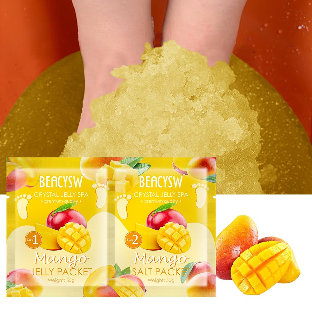 Jelly Pedicure Foot Soak Packets Foot Soak Salts For Feet Tired Foot Odor Nail Discoloration Feet Softens Calluses Pedicure Foot Gel