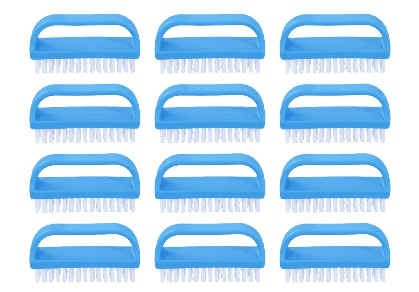 Superio Nail Scrubber Brush - All-Purpose Stiff Cleaning Brush for Fingernails, Toe, Foot & Hands - 12 Pack