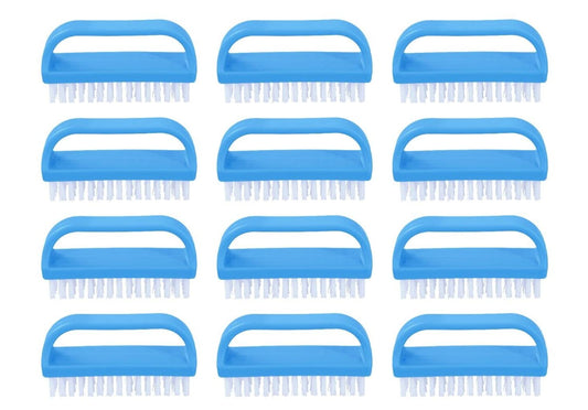 Superio Nail Scrubber Brush - All-Purpose Stiff Cleaning Brush for Fingernails, Toe, Foot & Hands - 12 Pack