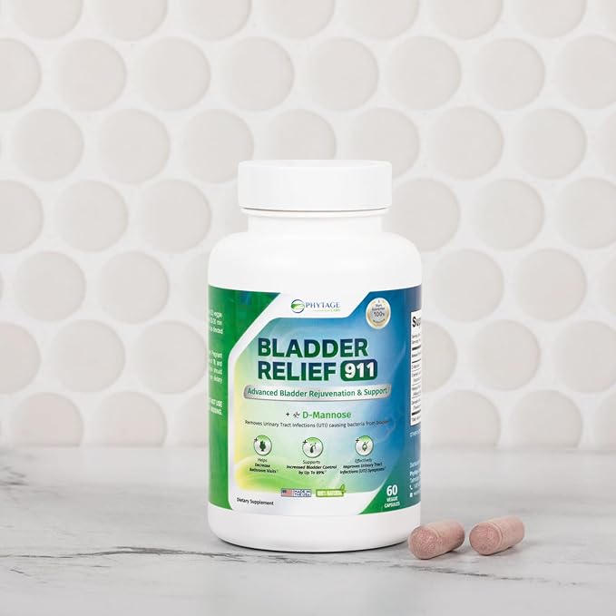 Bladder Relief 911 Detoxifying Strength - for Men and Women Provides Bladder Support, 60 Veggie Capsules - 2 Pack