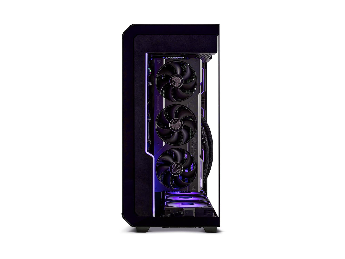 SSUPD Xhuttle Black ATX Mid Tower Gaming Case, with a Dual - Chamber Design, Panoramic Tempered Glass,Vertical GPU Airflow, Includes 3 x 120mm ARGB Reverse Fan, RGB Strip