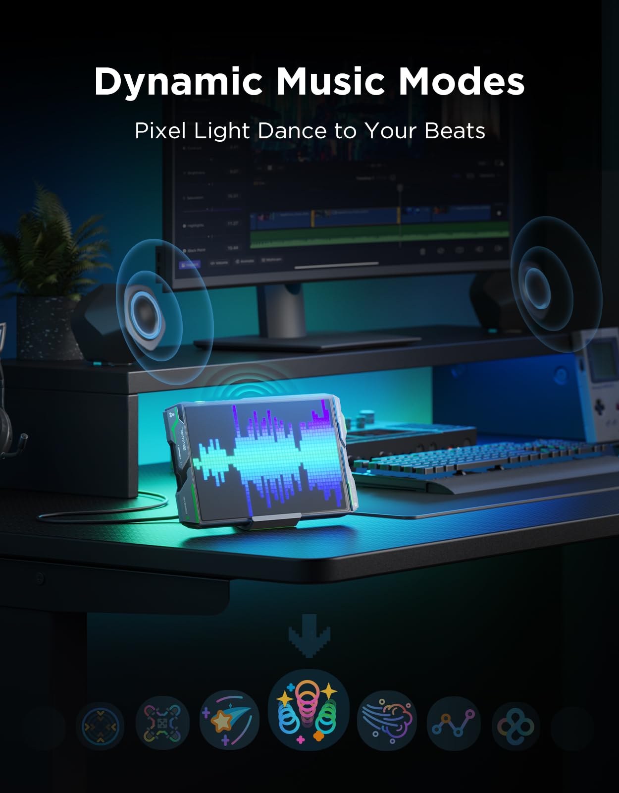 Govee Gaming Pixel Light, RGBIC LED Panel with Real-time Info Display, 150+ Scene Modes & DIY Options, Smart Pixel Lights (Wi-Fi Only), Works with Alexa, Ideal for Game Room Decor, 52x32 Pixels