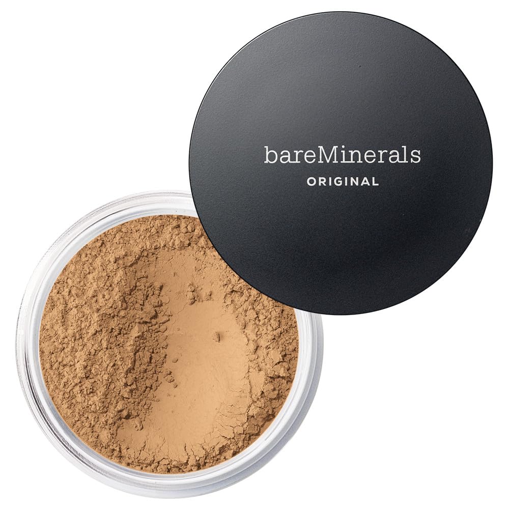 bareMinerals Original Loose Powder Foundation SPF 15, Lightweight Mineral Loose Powder Foundation Makeup, Buildable Coverage, Talc Free, Vegan (Golden Tan 20)