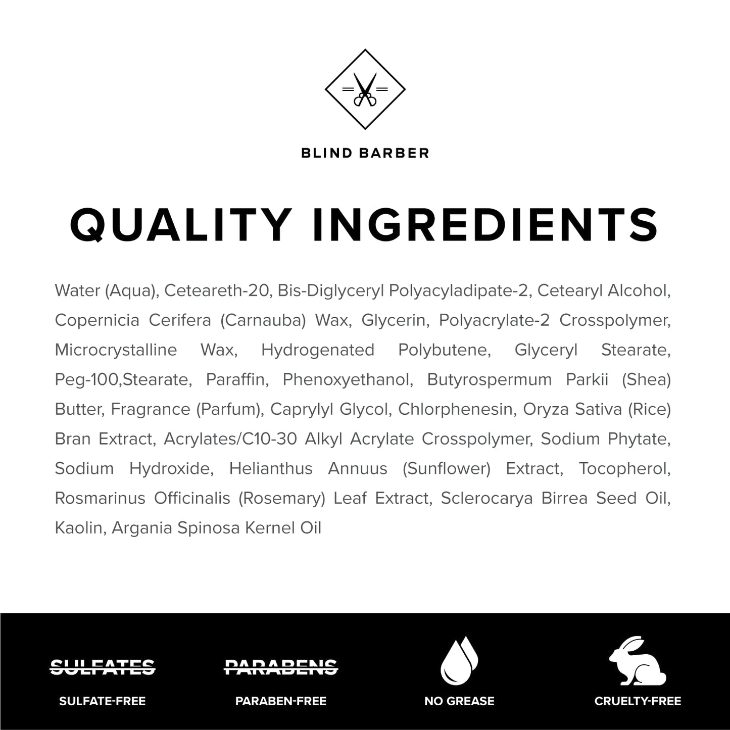 Blind Barber Bryce Harper Hair Clay for Men - Matte Water-Based Styling Product for Volume and Medium to Strong Hold (2.5 Oz)