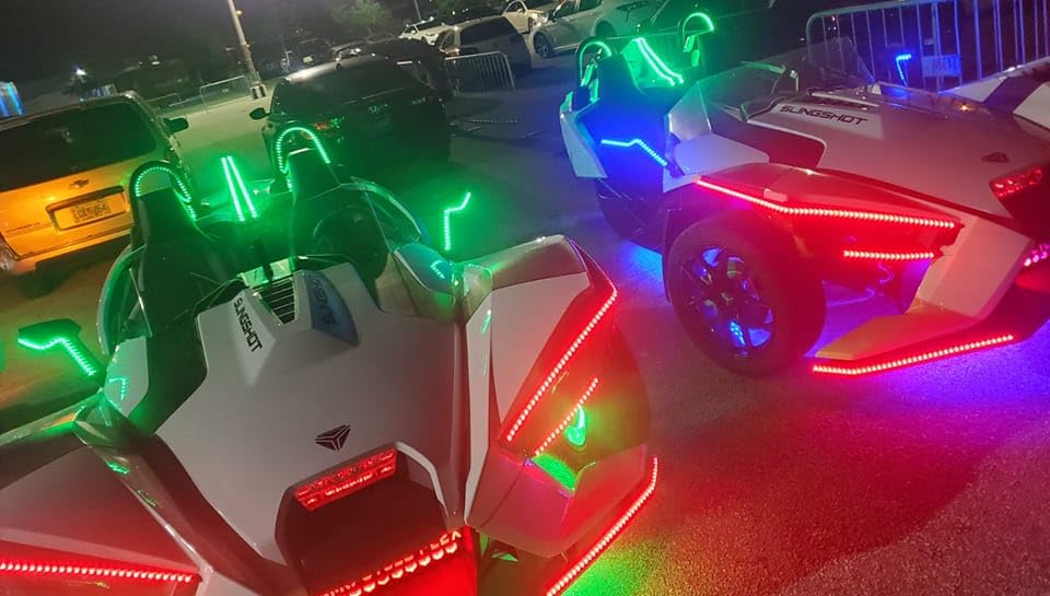 8PCS 4FT Full Tinted LED Black Out PCB Smoked Chasing + RGB Multi-Color + Solid Color Light Strips for Polaris Slingshot Hood Lights Car Truck Front Grille Ryker Spyder APP+RF