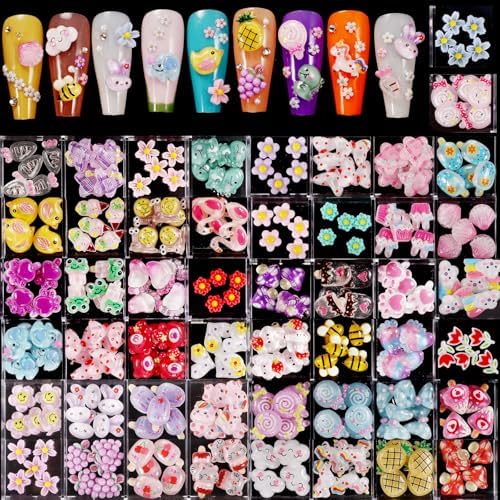 250pc 3D Nail Charms Set - Diverse Shapes & Colors for Acrylic Nails & DIY Crafts (#2)