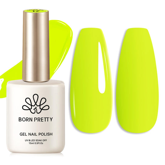 Born Pretty Neon Yellow Gel Nail Polish Neon Fluorescent Yellow Soak Off Gel Polish Nail Art Design Manicure Salon DIY Home 15ml