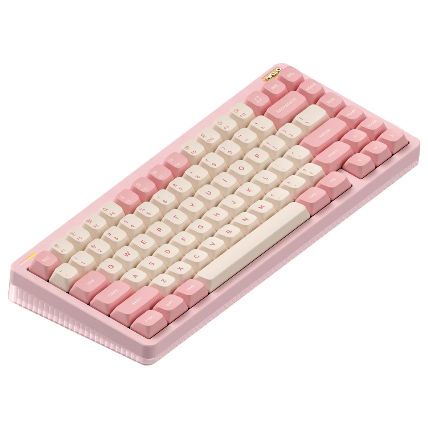 nuphy Halo75 V2 Mechancial Gaming Kyeboard,75% Wireless Hot Swappable Bluetooth Keyboard,83 Kyes RGB Backlit Keyboard,Support Bluetooth/2.4GHz/USB-C (Pink, Lemon (55gf))
