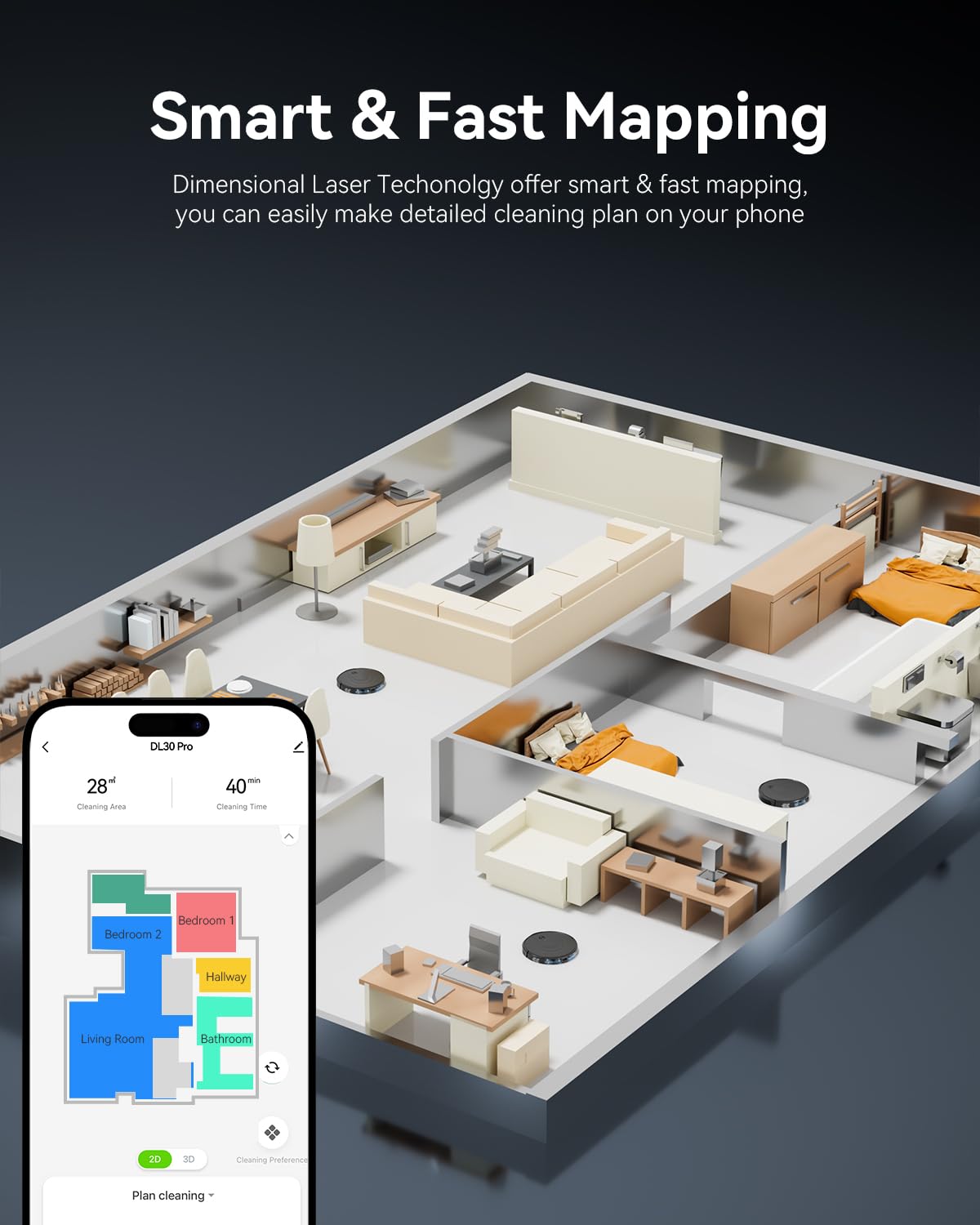 Seyanke Robot Vacuum and Mop Combo, 9000Pa Robotic Vacuum Cleaner with Smart LiDAR Navigation, Ultra-Slim, App & Voice Control, Ideal for Pet Hair, Carpets, Hard Floors