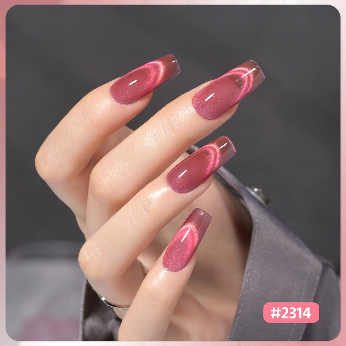 GAOY Polar Aurora Glitter Cat Eye Gel Nail Polish Set with Magnet for Pink Gray Purple Holographic Cat Eye, Salon Gel Manicure and Nail Art DIY at Home