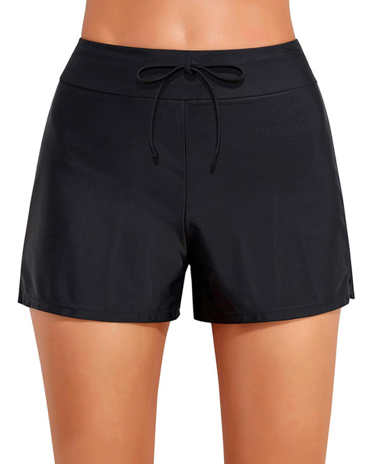 Holipick Black Women High Waisted Swim Shorts Tummy Control Board Shorts Bathing Suit Shorts Swim Boy Shorts Swimsuit shorts XXL