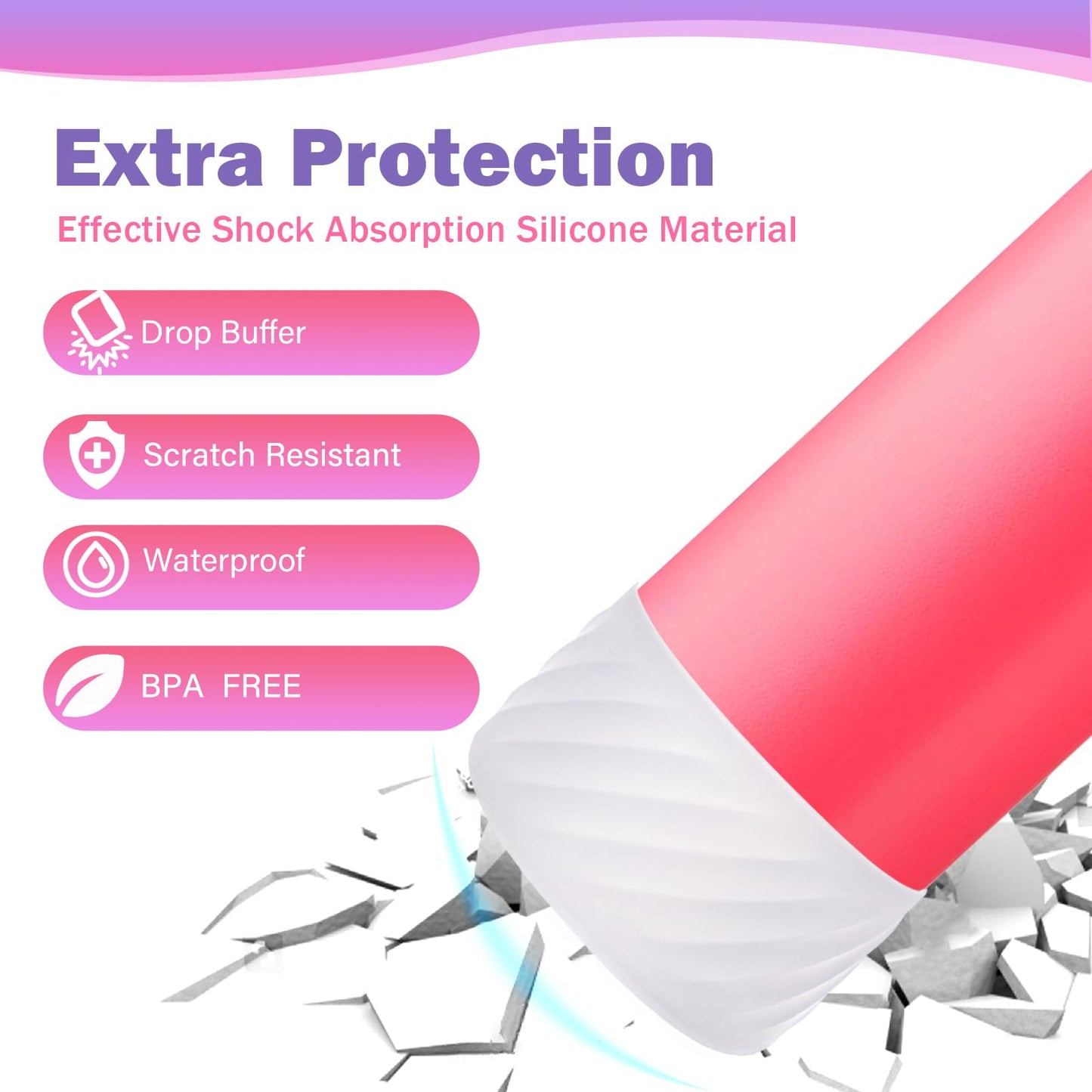 2Pcs Protective Silicone Boot Bottom Base for Owala FreeSip Twist and Flip Flask 24OZ, and Compatible with Stanly Cup Tumbler 20-40oz and More Bottles with Bottom Diameter 2.8-2.95inch