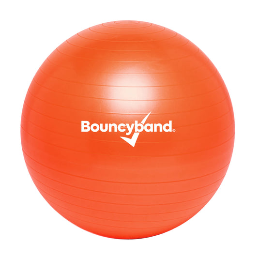 Bouncyband Medium Balance Ball, Orange – Create Flexible Seating to Improve Focus in The School, Office, or Home with This No-Roll Weighted Ball – 21.6” (55cm) Ball for People Between 5’-5’6 Tall