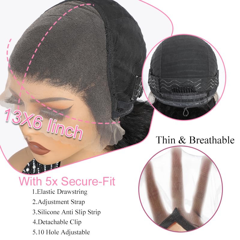 26 Inch Deep Wave Lace Front Wigs Human Hair 13x6 Hd Transparent Deep Curl Lace Front Wigs 200% Density Deep wave Human Hair Wig Pre Plucked Glueless Curly Lace Frontal Wigs Human Hair