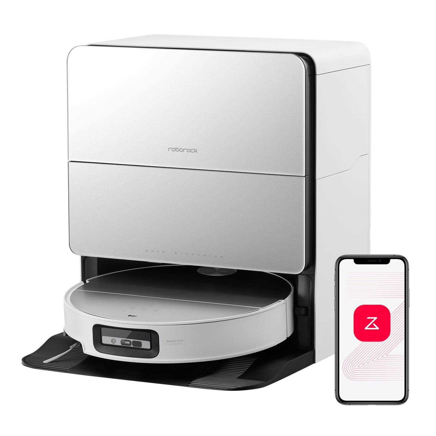 roborock Saros 10 Robot Vacuum and Mop, 22,000Pa Suction, AI Obstacle Avoidance, 3.14-inch Ultra Thin, Intelligent Dirt Detection, Zero Tangling Main Brush, Hot Water Mop & Dock Self Cleaning