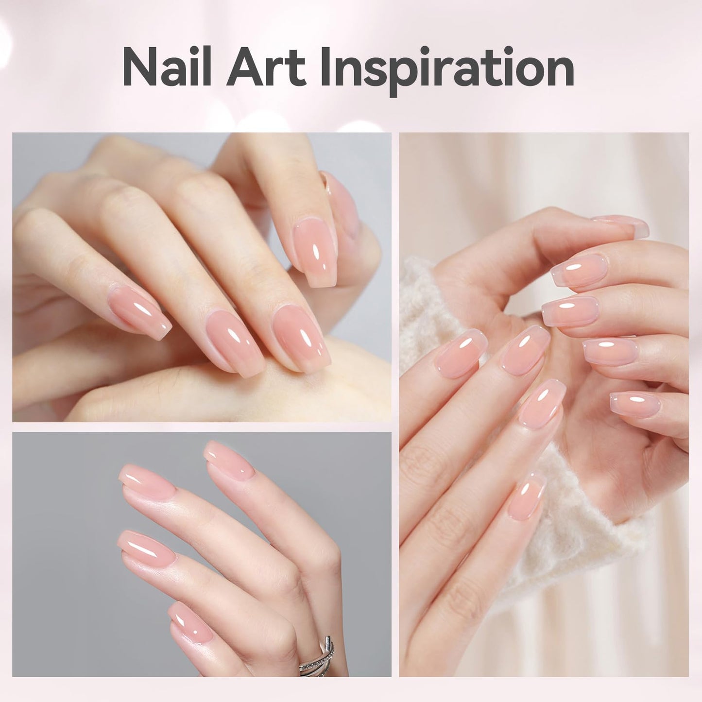 BORN PRETTY Builder Gel for Nails, 8-in-1 Extension Gel Strengthener Gel Hard Builder Nail Gel Base Top Gel, Pink Gel Builder Rhinestone Nail Glue Gel in A Bottle Nails 15ML