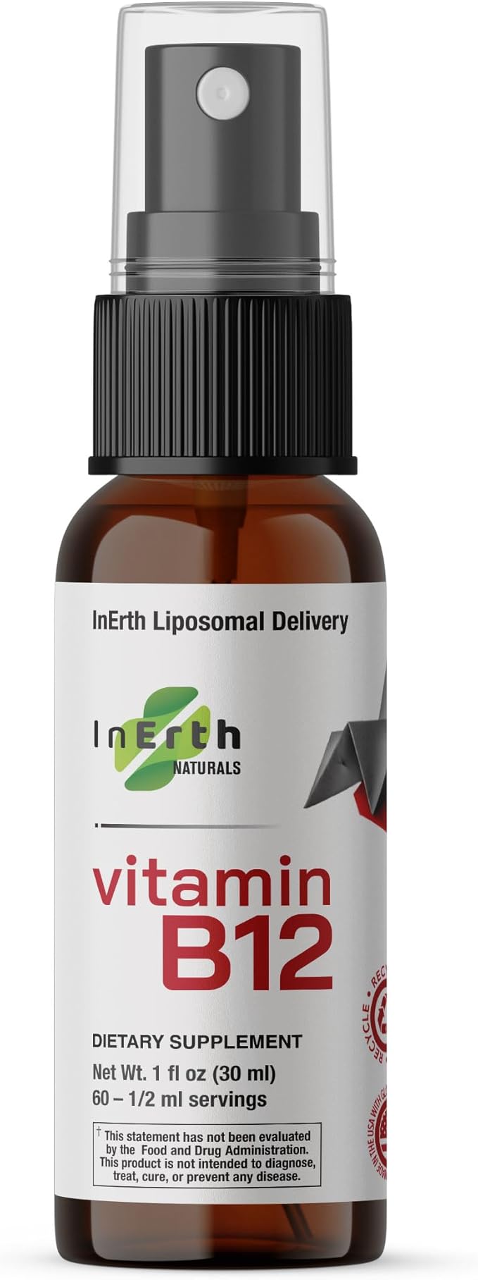 InErth Liposomal Vitamin B12 Liquid Drops - 1000 mcg Sublingual Methylcobalamin for Energy, Metabolism, Nervous System Immune Support - High Absorption Vegan VIT B12 Complex Supplement 1 Fl Oz
