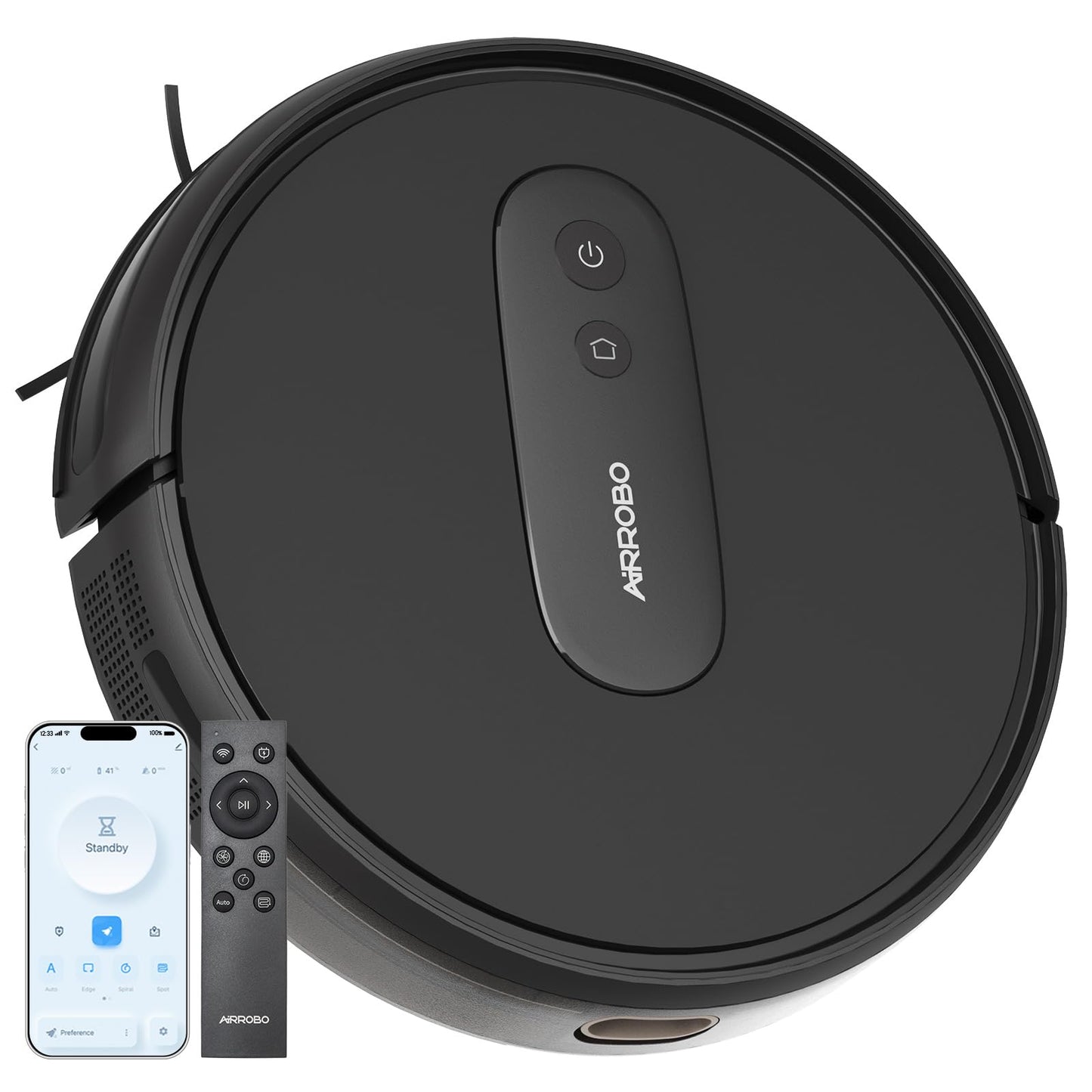AIRROBO Robot Vacuums with 2800Pa Suction, 3-inch Slim Body, Gyroscope Navigation, Remote & App Control, 600ML Dustbin, Automatic Recharge – Ideal Robot Vacuums Cleaner for Homes