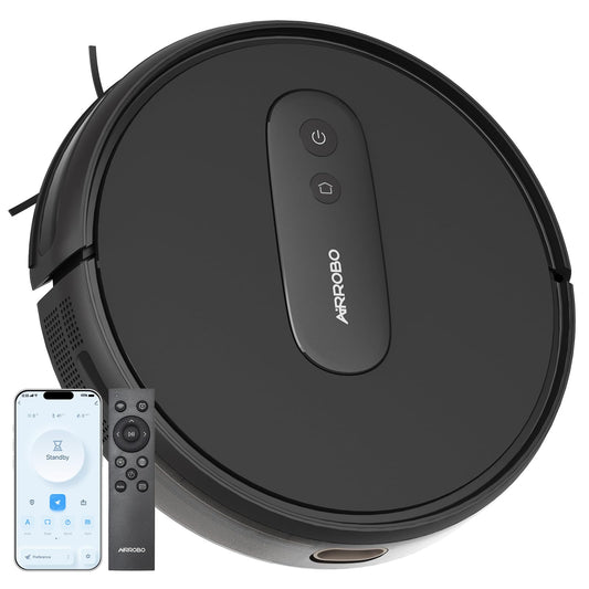AIRROBO Robot Vacuums with 2800Pa Suction, 3-inch Slim Body, Gyroscope Navigation, Remote & App Control, 600ML Dustbin, Automatic Recharge – Ideal Robot Vacuums Cleaner for Homes