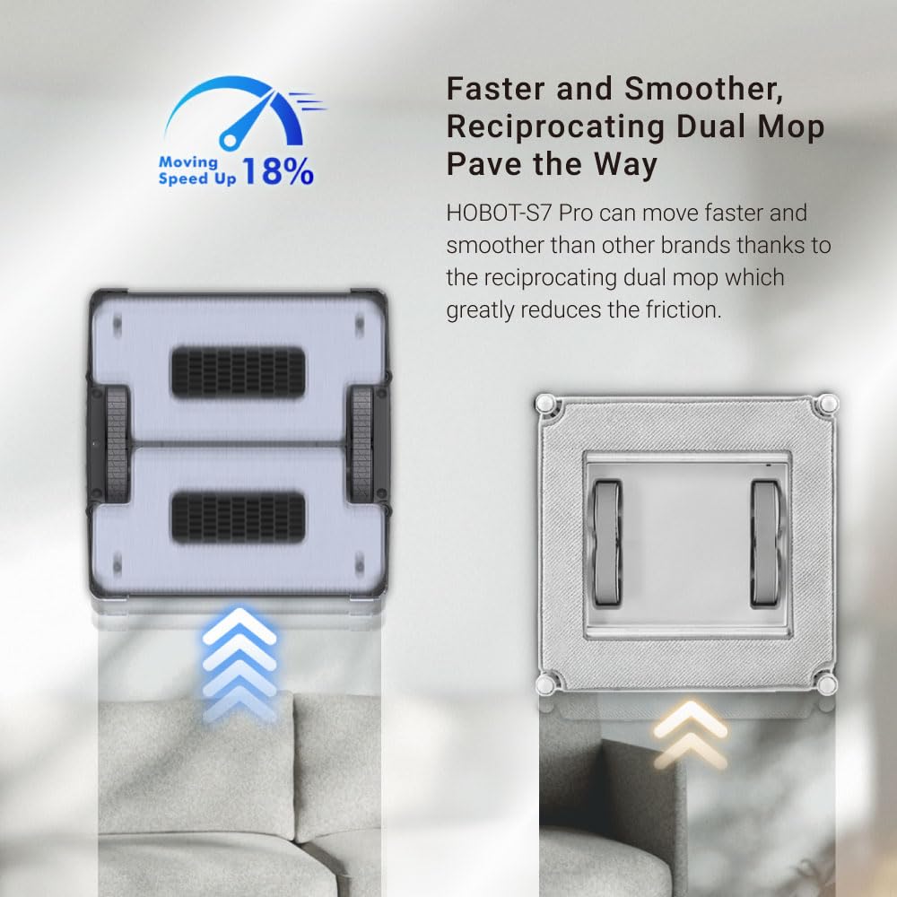 HOBOT S7 Pro Dual Mop Polish Hand Wiping Tec Window Cleaning Robot, 15nm Dual Ultrasonic Spray, 4800Pa Suction, App & Remote Control | for Framed/Frameless Glass, Any Thickness, Indoor/Outdoor Use