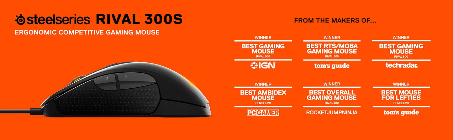 SteelSeries Rival 310 - Optical Gaming Mouse - RGB Illumination - 6 Buttons - Rubber Sides - On-Board Memory - Black