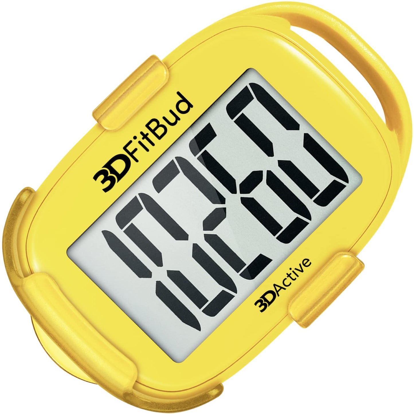 3DFitBud Simple Step Counter Walking 3D Pedometer with Clip and Lanyard, A420S (Yellow)