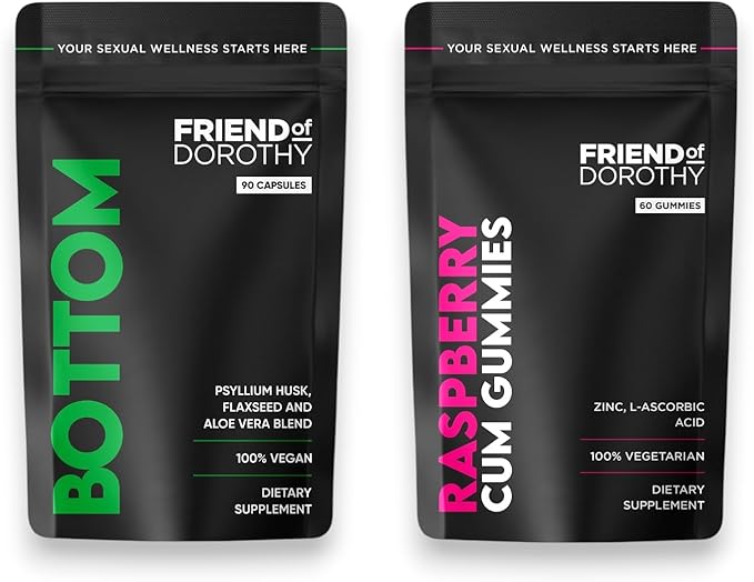 Bottom 90 and Raspberry Cum Gummies Bundle - Enhance Your Experience with Natural Supplements - 2 Months Supply