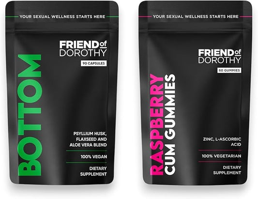 Bottom 90 and Raspberry Cum Gummies Bundle - Enhance Your Experience with Natural Supplements - 2 Months Supply